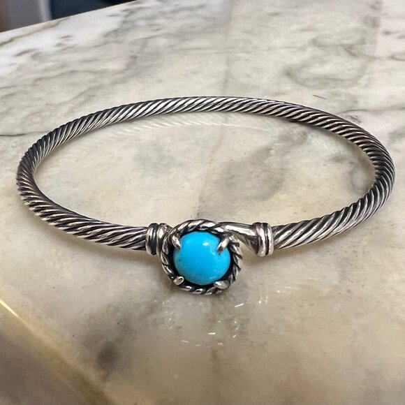 AUTHENTIC David Yurman Petite Chatelaine turquoise bracelet! - Picture 1 of 5
